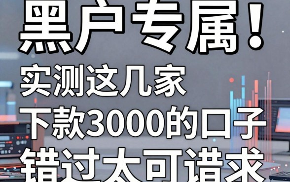 黑户专属!实测这几家下款3000的口子,错过太可惜