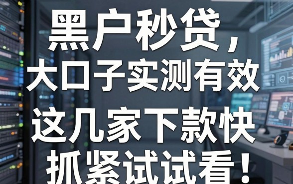 黑户秒贷大口子实测有效,这几家下款快抓紧试试看!