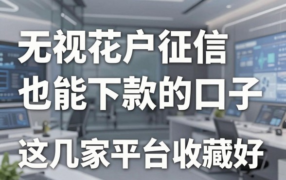 无视花户征信也能下款的口子,这几家平台收藏好!