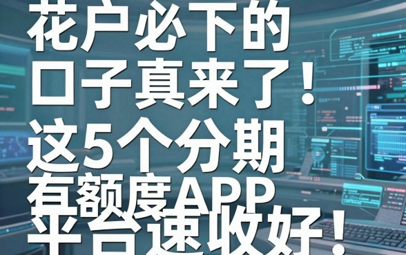 花户必下的口子真来了!这5个分期有额度APP平台速收好