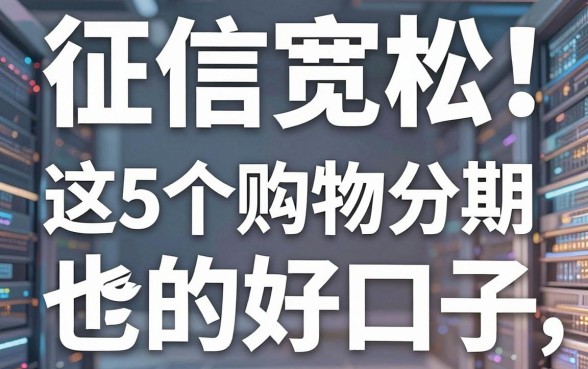 征信宽松也能借!这5个购物分期的好口子,堪称网贷利器