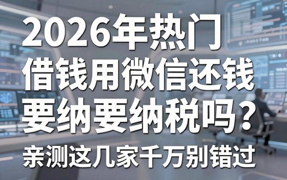 2026年热门借钱用微信还钱要纳税吗?亲测这几家千万别错过!