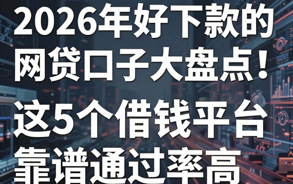 2026年好下款的网贷口子大盘点!这5个借钱平台靠谱通过率高