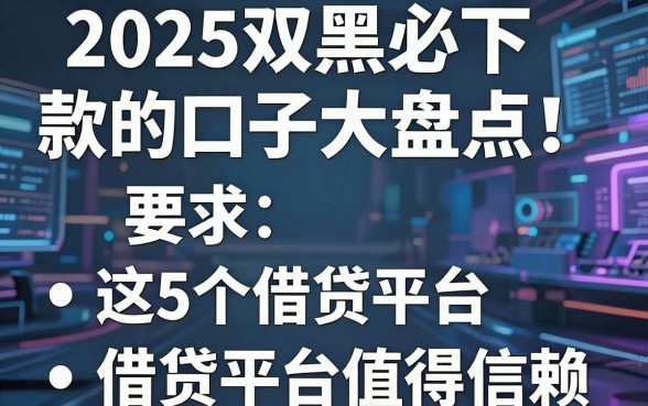 2025双黑必下款的口子大盘点!这5个借贷平台值得信赖