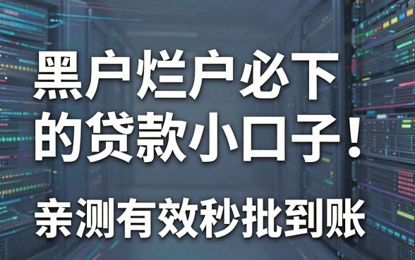 黑户烂户必下的贷款小口子，亲测有效秒批到账！