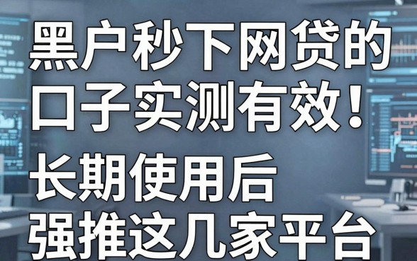黑户秒下网贷的口子实测有效!长期使用后强推这几家平台