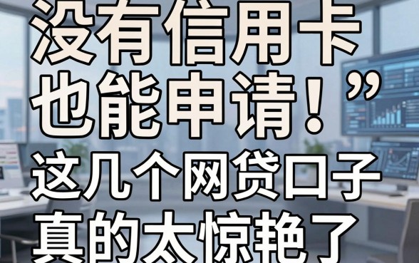 没有信用卡也能申请！这几个网贷口子真的太惊艳了