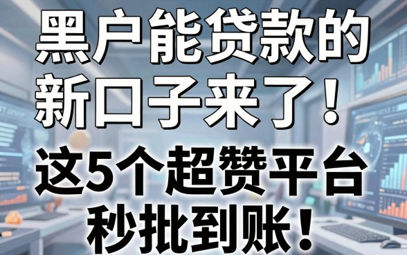 黑户能贷款的新口子来了!这5个超赞平台秒批到账