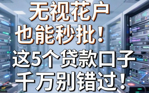 无视花户也能秒批!这5个贷款口子千万别错过