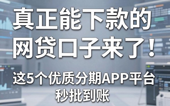 真正能下款的网贷口子来了!这5个优质分期APP平台秒批到账