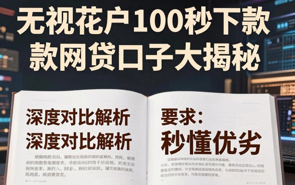 无视花户100秒下款网贷口子大揭秘,深度对比解析秒懂优劣!