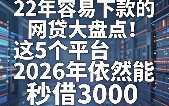 22年容易下款的网贷大盘点!这5个平台2026年依然能秒借3000
