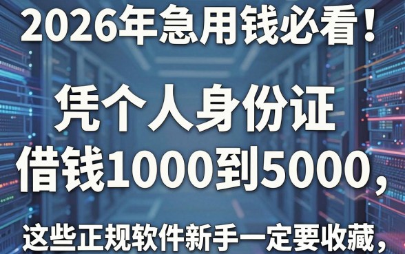 2026年急用钱必看!凭个人身份证借钱1000到5000,这些正规软件新手一定要收藏