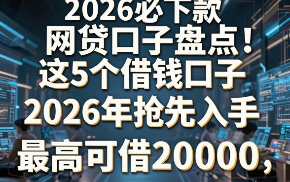 2026必下款网贷口子盘点!这5个借钱口子2026年抢先入手,最高可借20000