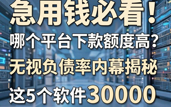 急用钱必看!哪个平台下款额度高?无视负债率内幕揭秘,这5个软件轻松贷30000!