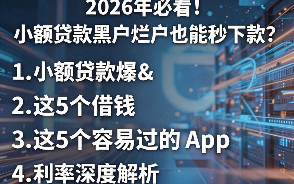 2026年必看!小额贷款黑户烂户也能秒下款?这5个借钱容易过的App利率深度解析