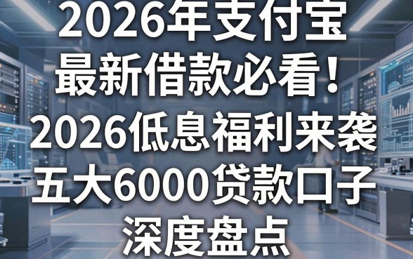 2026年支付宝最新借款必看!2026低息福利来袭,五大6000贷款口子深度盘点