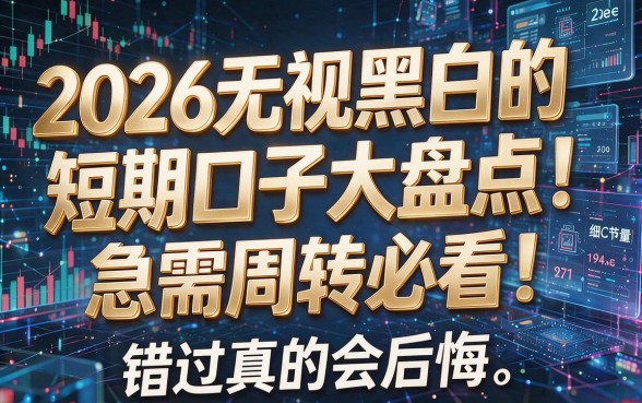 2026无视黑白的短期口子大盘点!急需周转必看,错过真的会后悔!