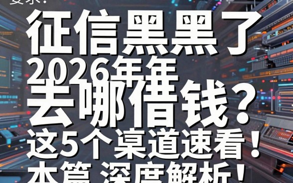 征信黑了2026年去哪借钱？这5个渠道速看，本篇深度解析！
