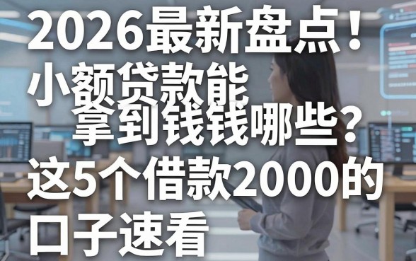 2026最新盘点!小额贷款能拿到钱哪些?这5个借款2000的口子速看