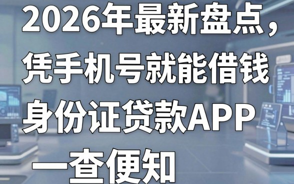 2026年最新盘点:5个凭手机号就能借钱的身份证贷款APP,一查便知!