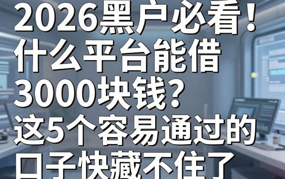 2026黑户必看！什么平台能借3000块钱？这5个容易通过的口子快藏不住了