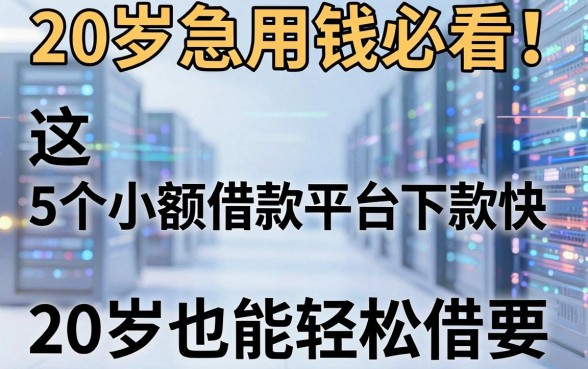 20岁急用钱必看！这5个小额借款平台下款快，20岁也能轻松借