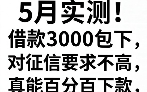 5月实测!这5个借款3000包下、对征信要求不高的APP,真能百分百下款无视黑白负?