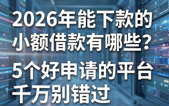 2026年能下款的小额借款有哪些?这5个好申请的平台千万别错过!