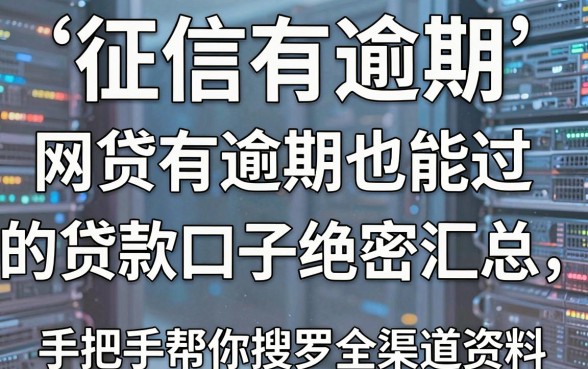 征信有逾期、网贷有逾期也能过的贷款口子绝密汇总,手把手帮你搜罗全渠道资料!
