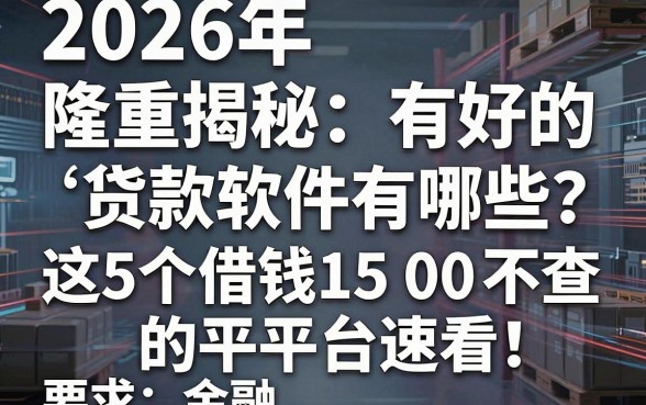 2026年隆重揭秘:有好的贷款软件有哪些?这5个借钱1500不查的平台速看!