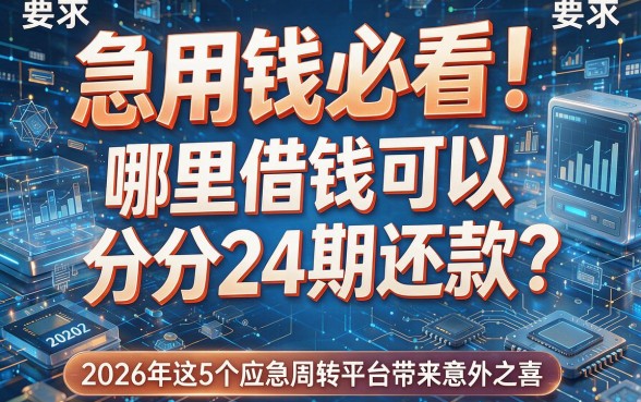 急用钱必看!哪里借钱可以分24期还款?2026年这5个应急周转平台带来意外之喜