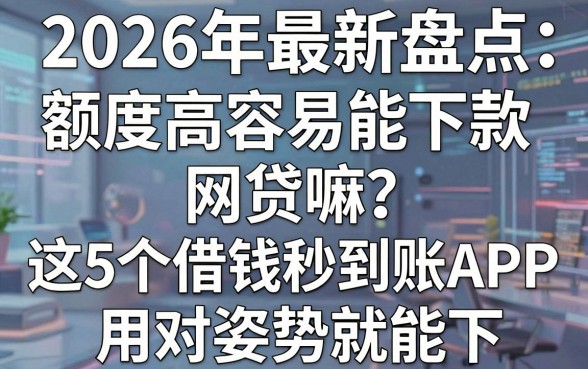 2026年最新盘点：额度高容易能下款网贷嘛？这5个借钱秒到账APP用对姿势就能下！