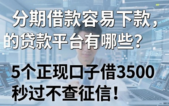 分期借款容易下款的贷款平台有哪些?这5个正规口子借3500秒过不查征信!