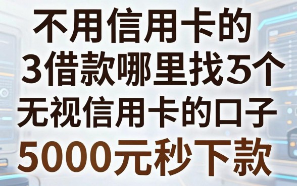 不用信用卡的借款哪里找?3月这5个无视信用卡的口子,5000元秒下款!
