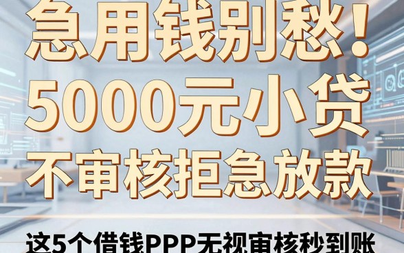 急用钱别愁!5000元小贷不审核拒急放款,这5个借钱App无视审核秒到账