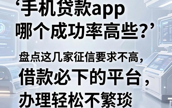 手机贷款app哪个成功率高些?盘点这几家征信要求不高、借款必下的平台,办理轻松不繁琐