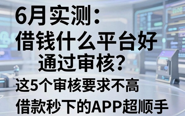 6月实测：借钱什么平台好通过审核？这5个审核要求不高、借款秒下的APP超顺手