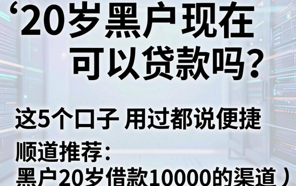 20岁黑户现在可以贷款吗?这5个口子用过都说便捷,顺道推荐黑户20岁借款10000的渠道