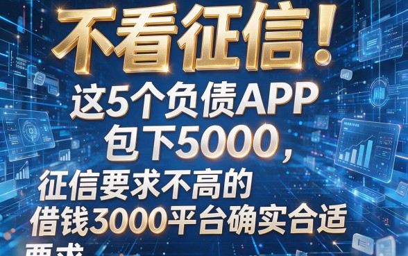 不看征信！这5个负债APP包下5000，征信要求不高的借钱3000平台确实合适