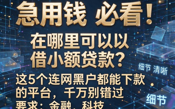 急用钱必看！在哪里可以借小额贷款？这5个连网贷黑户都能下款的平台千万别错过