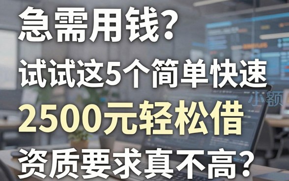 急需用钱?试试这5个简单快速的小额贷款,2500元轻松借,资质要求真不高!