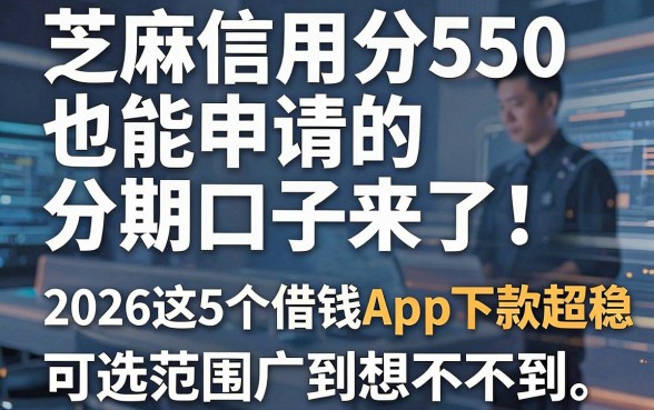 芝麻信用分550也能申请的分期口子来了！2026这5个借钱App下款超稳，可选范围广到想不到！