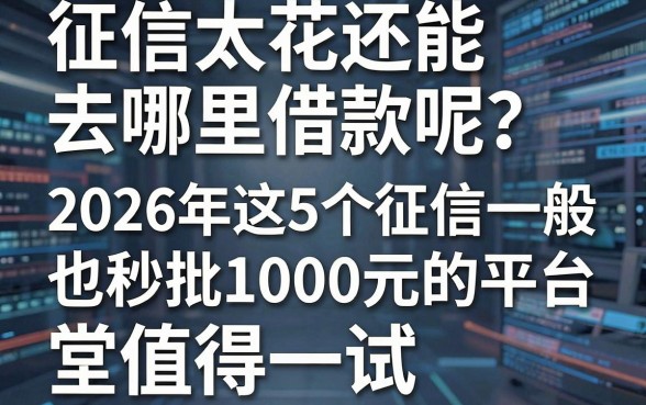征信太花还能去哪里借款呢?2026年这5个征信一般也秒批1000元的平台值得一试