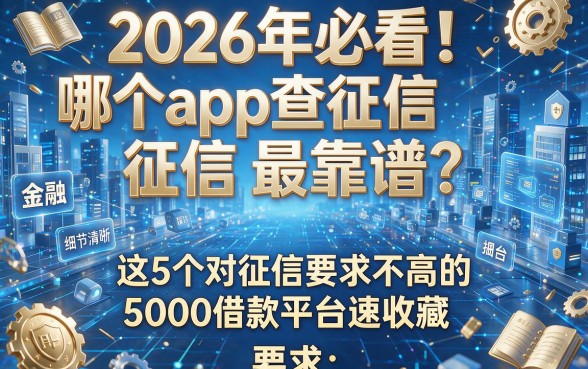 2026年必看！哪个app查征信最靠谱？这5个对征信要求不高的5000借款平台速收藏