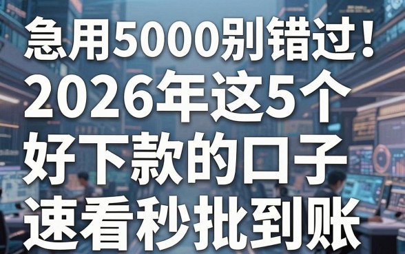 急用5000别错过!2026年这5个好下款的口子,速看秒批到账