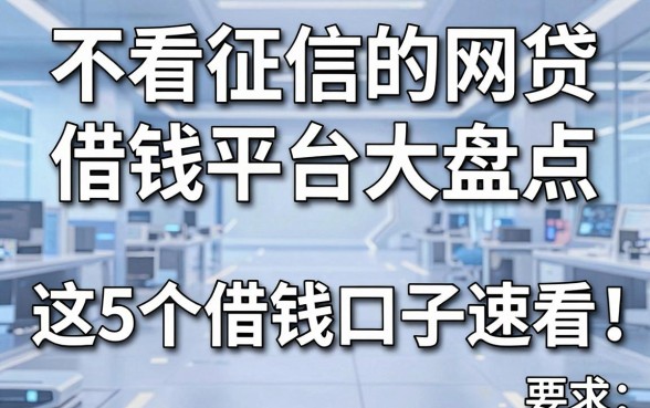 不看征信的网贷借钱平台大盘点，这5个借钱口子速看！