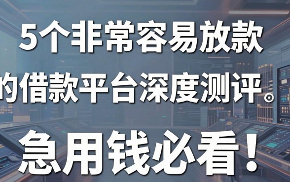 5个非常容易放款的借款平台深度测评,急用钱必看!