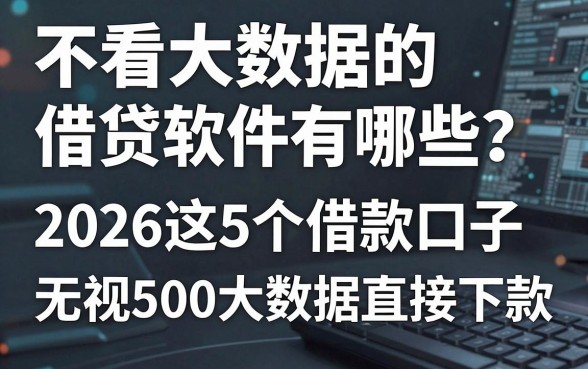 不看大数据的借贷软件有哪些？2026这5个借款口子无视500大数据直接下款