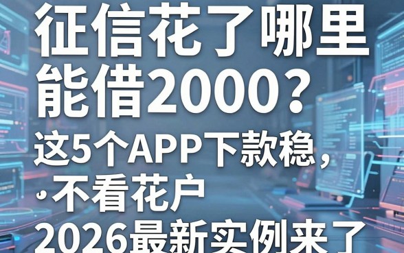 征信花了哪里能借2000?这5个APP下款稳、不看花户,2026最新实例来了
